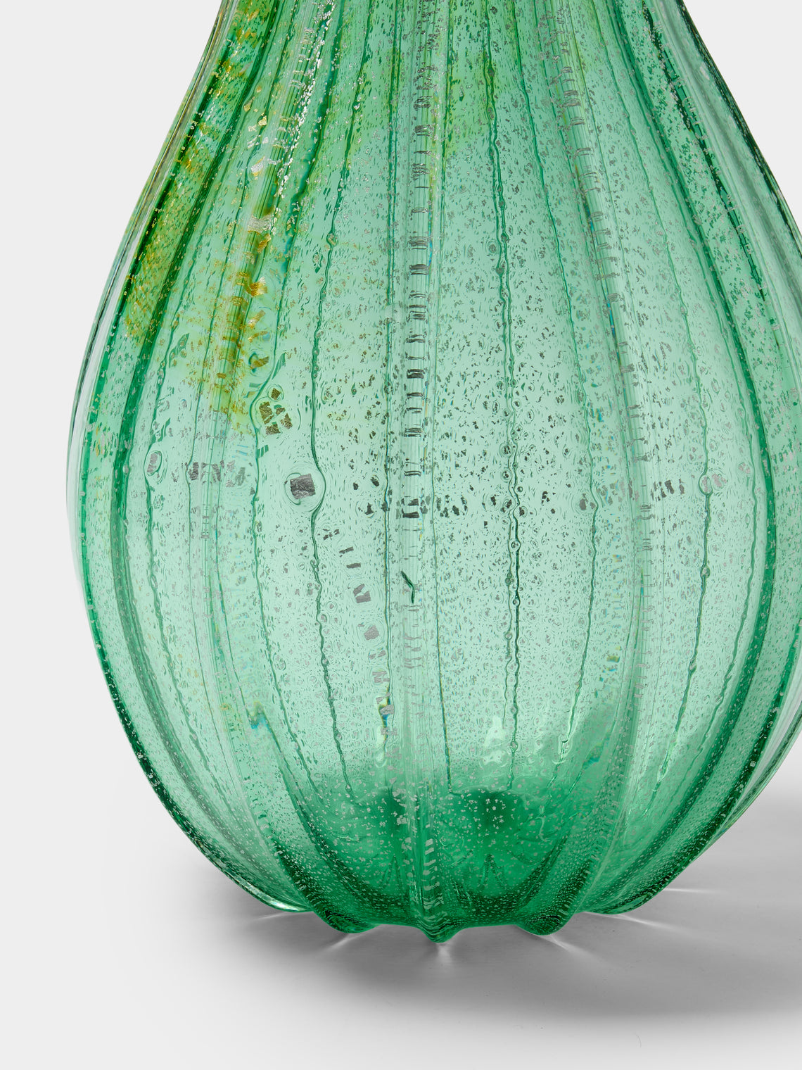 Antique and Vintage - 1980s Marco Toso Borella Murano Glass Vase (13in/33cm) - Green - ABASK