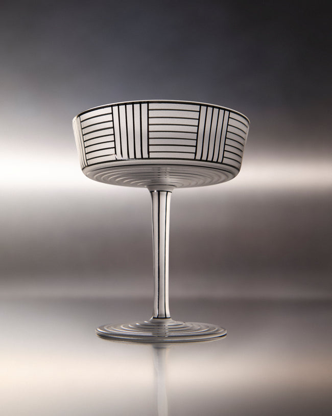 Lobmeyr - Series B Hand-Painted Crystal Champagne Coupe - Black - ABASK