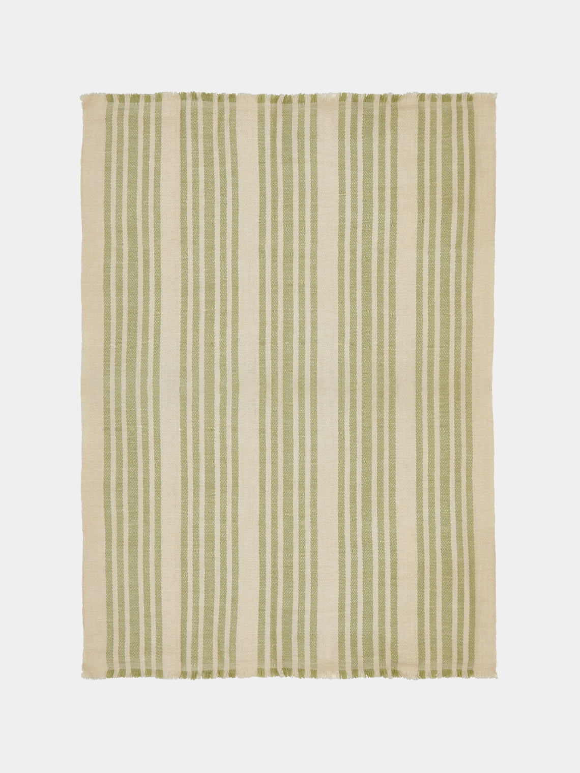 Me & K - Classic Stripes Cashmere Throw (67in/1.7m) - Cream - ABASK - 
