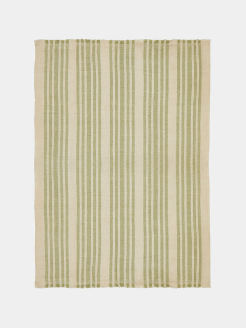 Me & K - Classic Stripes Cashmere Throw (67in/1.7m) - Cream - ABASK - 