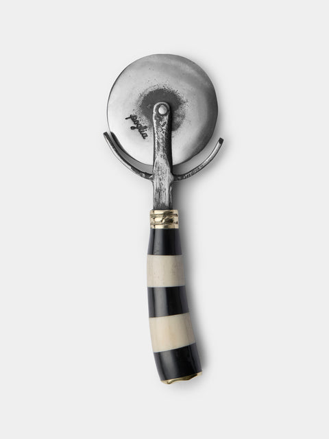 Poglia - Horn, Bone and Brass Pizza Cutter - Black - ABASK - 