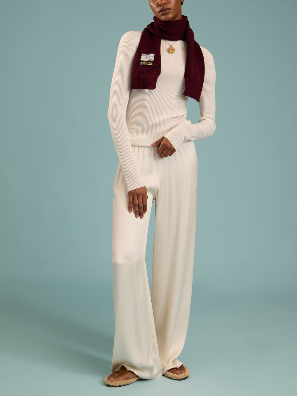 B.B. Wallace - Katz Shetland Wool Scarf (59in/1.5m) - Burgundy - ABASK