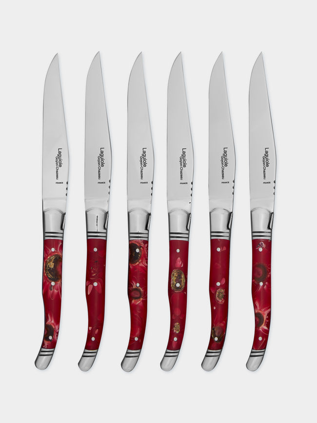 Goyon-Chazeau - Laguiole Pressed Flowers Table Knives (Set of 6) -  - ABASK - 