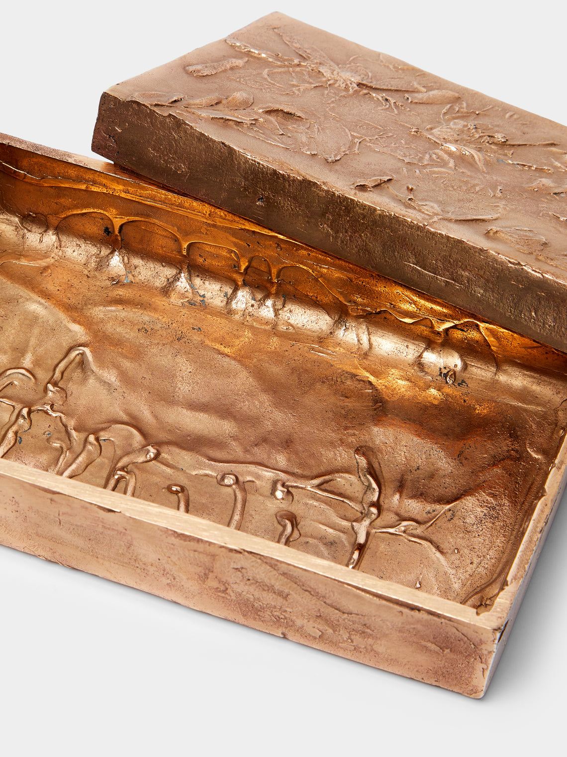 Osanna Visconti - Foglie Hand-Cast Bronze Decorative Box -  - ABASK