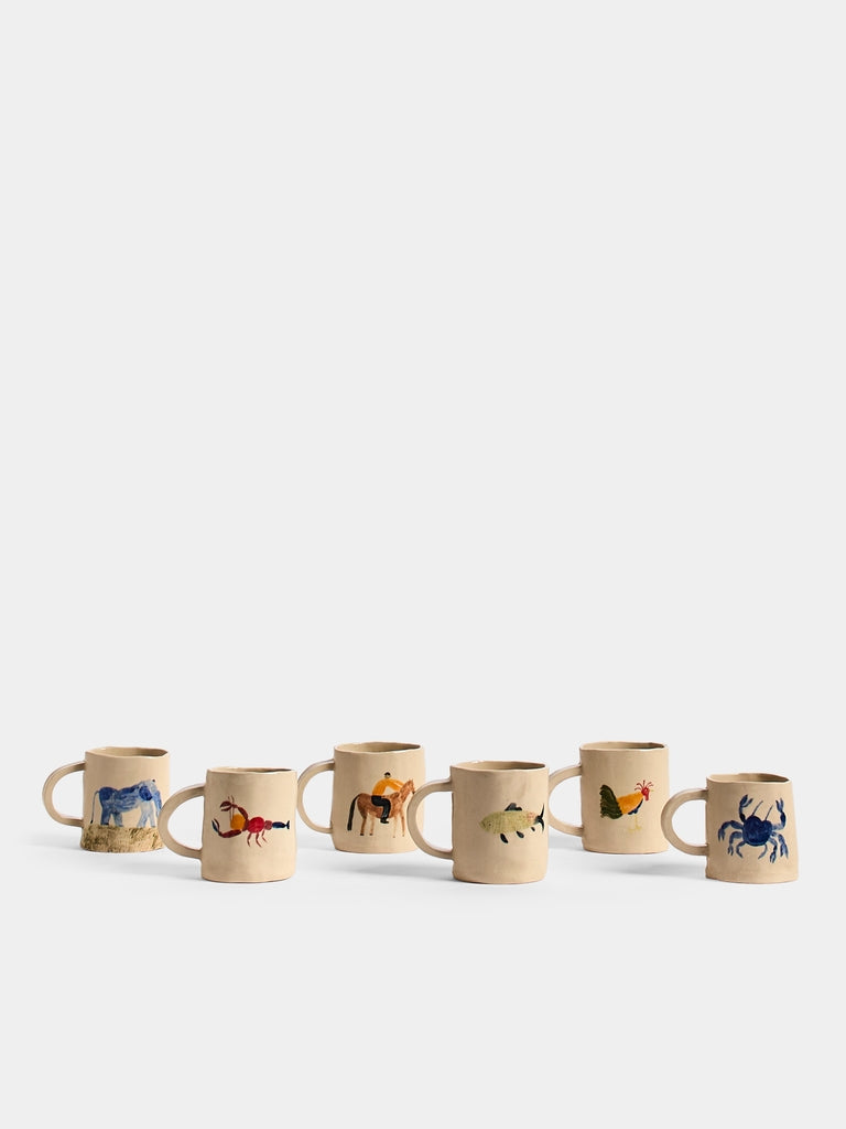 Man on Horse Hand-Painted Ceramic Mug