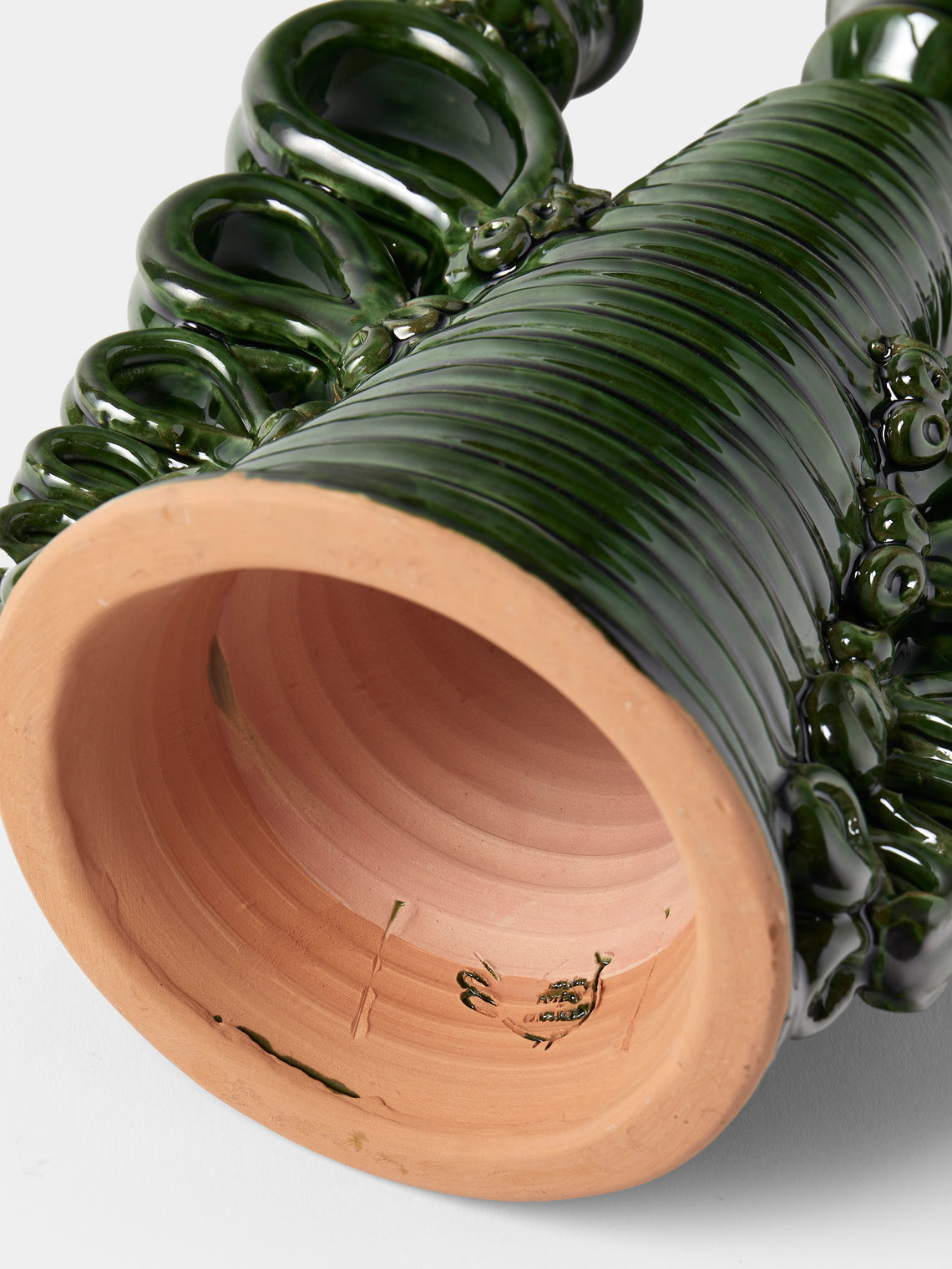 Poterie de Cliousclat - Slipware Candelabra - Green - ABASK