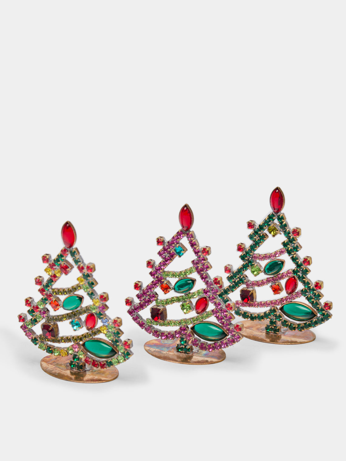 Antique and Vintage - 1930s Czech Jewelled Micro Christmas Trees (Set of 4) -  - ABASK