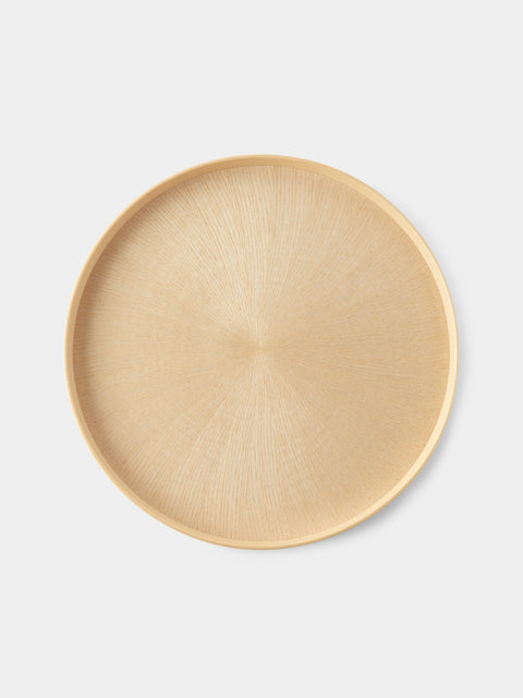 Mori Kougei - Rays Ash Wood Round Tray (11in/28cm) - White - ABASK - 