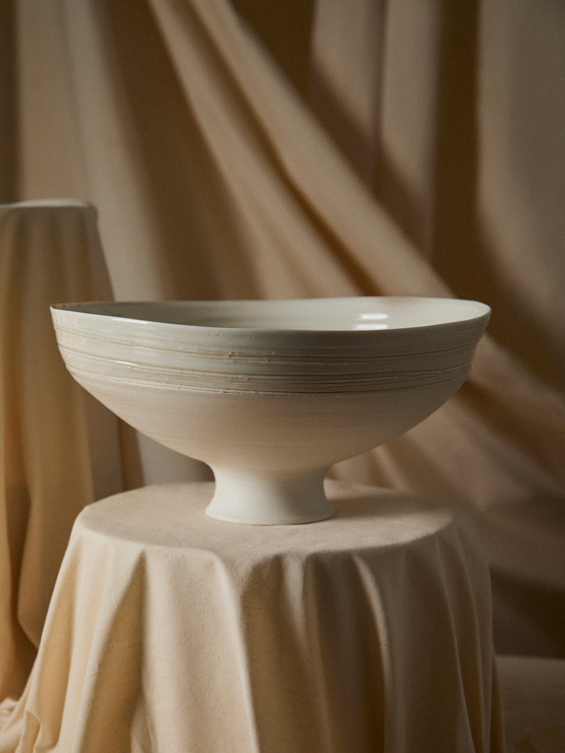 Johanne Coker - No. 2 Hand-Thrown Porcelain Bowl - White - ABASK