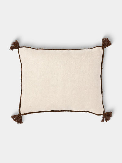 de Le Cuona - Cape Linen Braided-Cord Cushion (19.5in/50cm) - Cream - ABASK - 