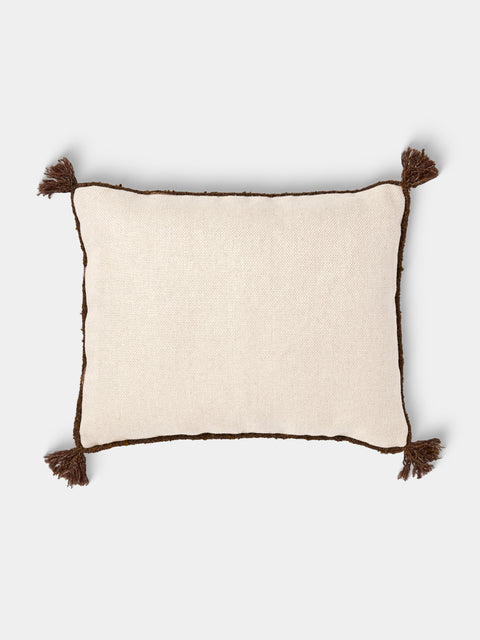 de Le Cuona - Cape Linen Braided-Cord Cushion (19.5in/50cm) - Cream - ABASK - 