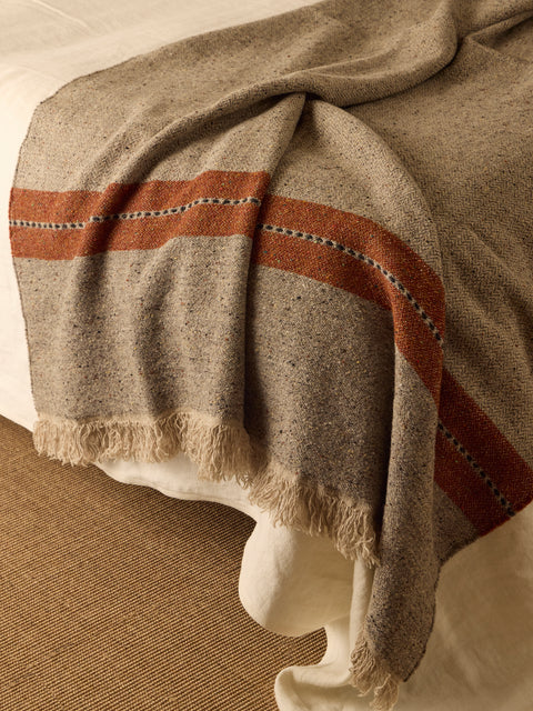 Libeco - Montana Belgian Linen Throw (86.5in/2.2m) - Brown - ABASK