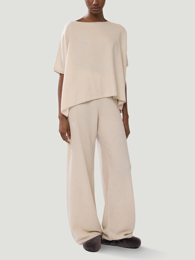 Dusan - Knitted Trousers - Cream - ABASK
