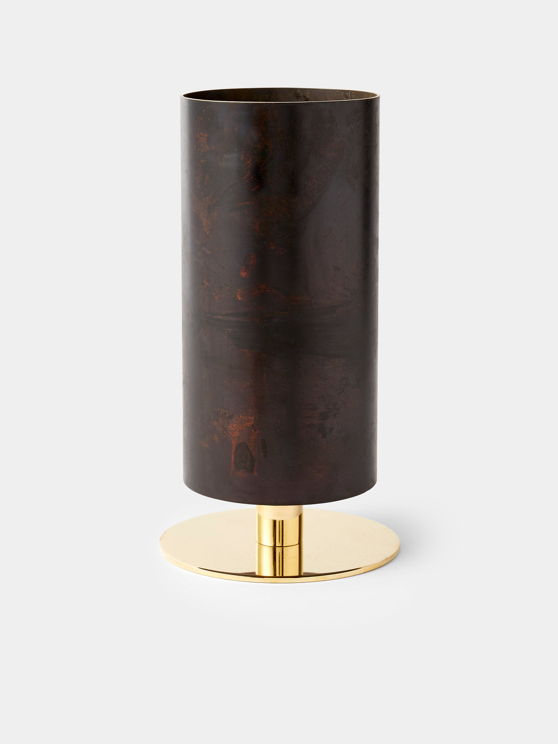 Carl Auböck - Brass and Cast Iron Vase on Pedestal (9.5in/24cm) - Black - ABASK - 