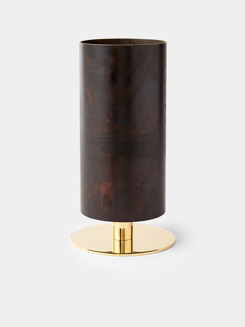 Carl Auböck - Brass and Cast Iron Vase on Pedestal (9.5in/24cm) - Black - ABASK - 
