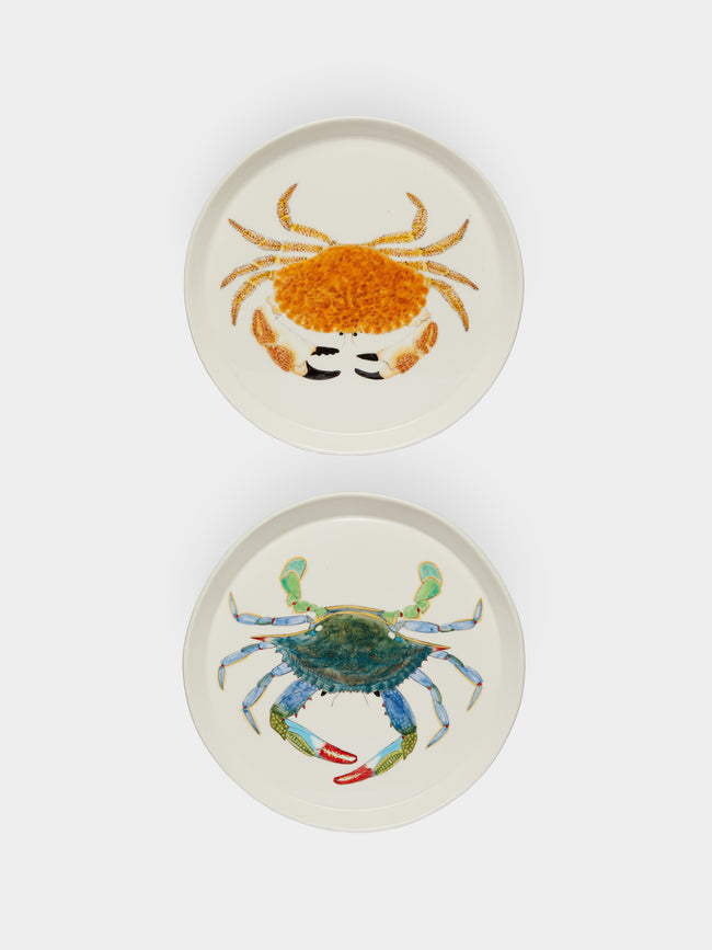 Casa Adams - Crab Hand-Painted Porcelain Dinner Plates (Set of 2) -  - ABASK - 