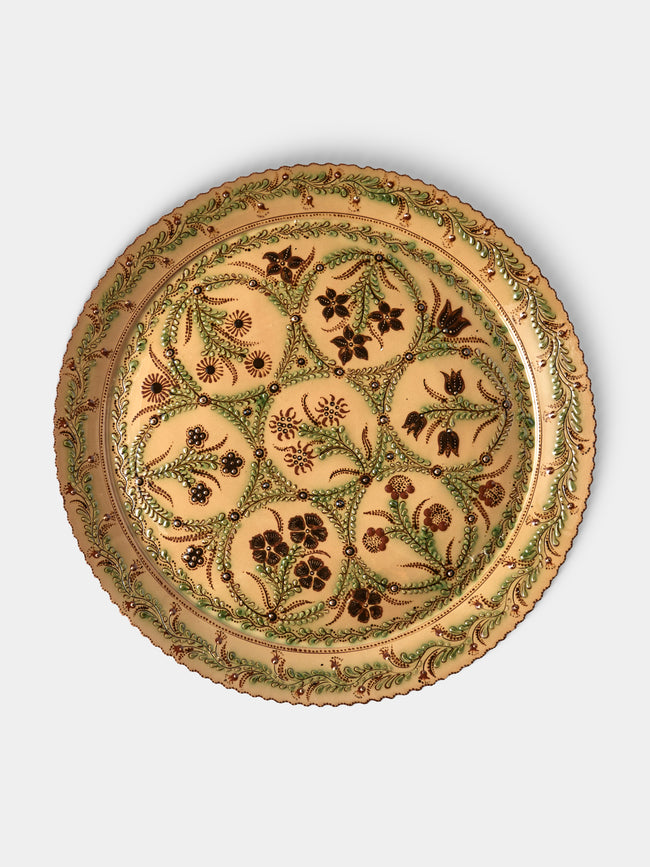 Poterie d’Évires - Flowers Hand-Painted Ceramic Giant Platter - Cream - ABASK - 