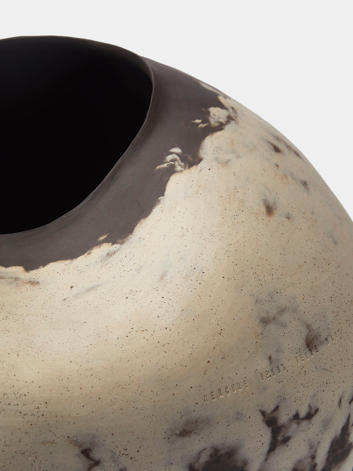 Sara Bergami - Hand-Formed Stoneware and Pyrite Vase - Black - ABASK