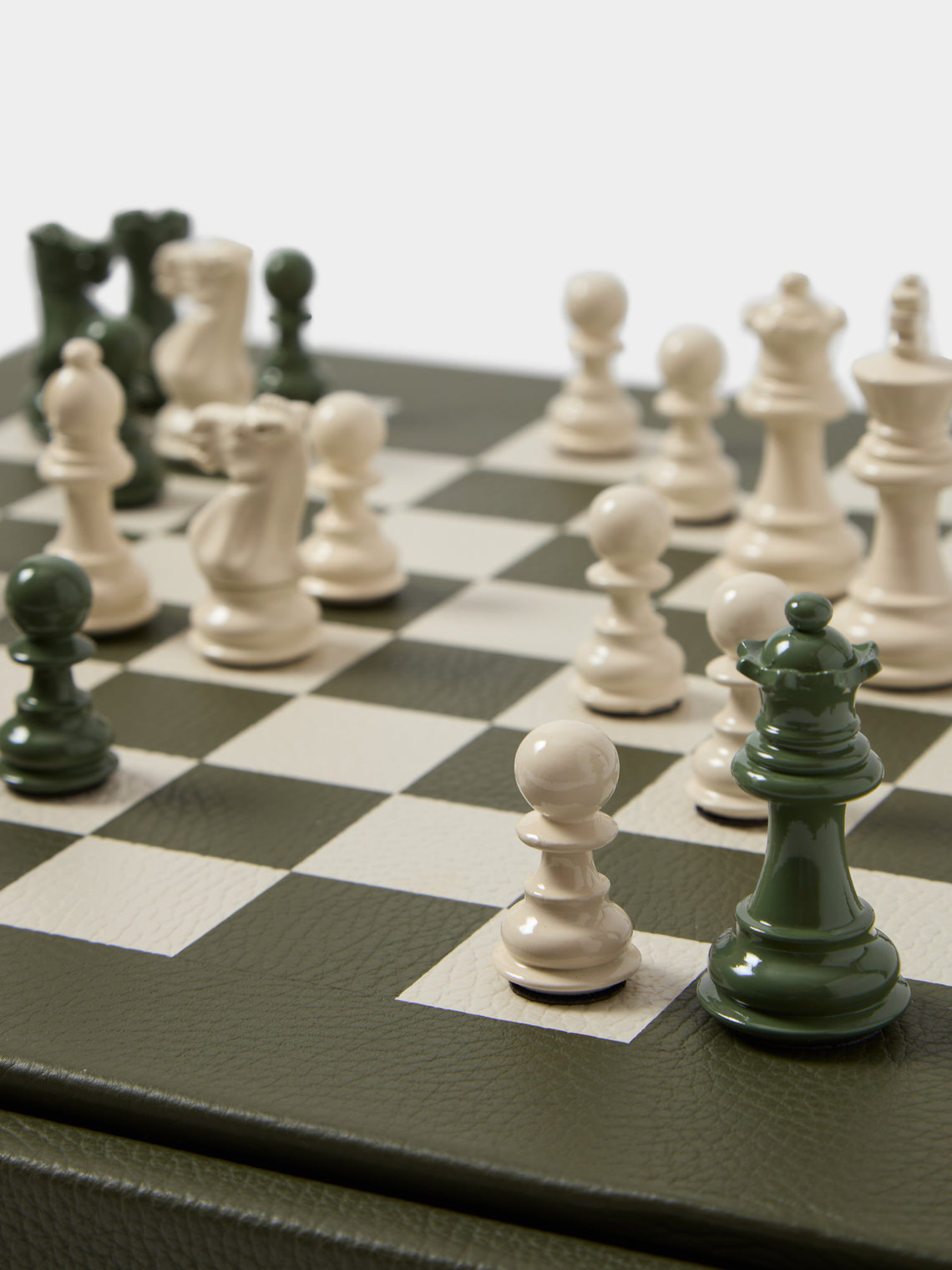 Hector Saxe - Leather Chess Set - Green - ABASK