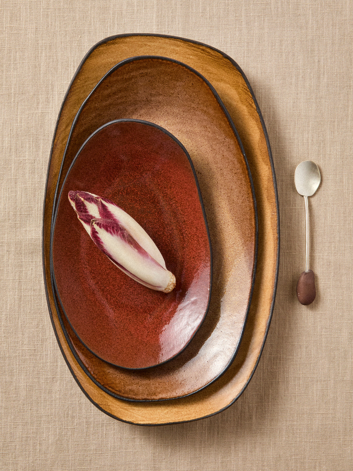 Hana Karim Studio - Hand-Built Stoneware Mixed Platters (Set of 3) - Multiple - ABASK