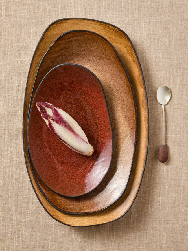 Hana Karim Studio - Hand-Built Stoneware Mixed Platters (Set of 3) - Multiple - ABASK