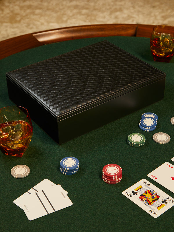 Riviere - Eva Woven Leather Poker Case -  - ABASK
