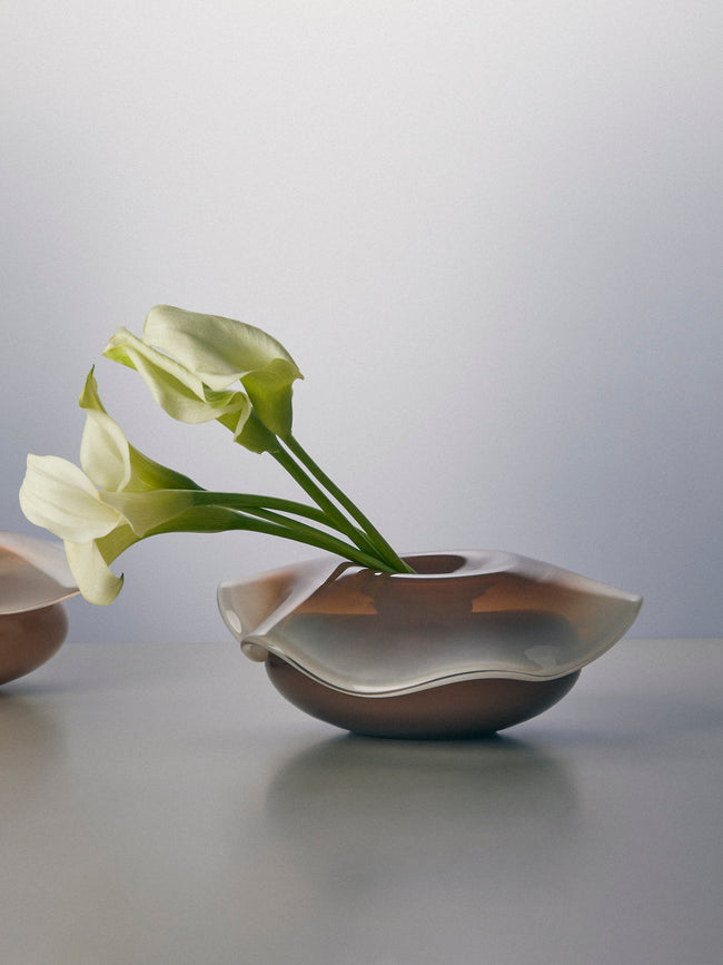 Oog Objects - 17 Hand-Blown Glass Vase (9in/23cm) - Brown - ABASK