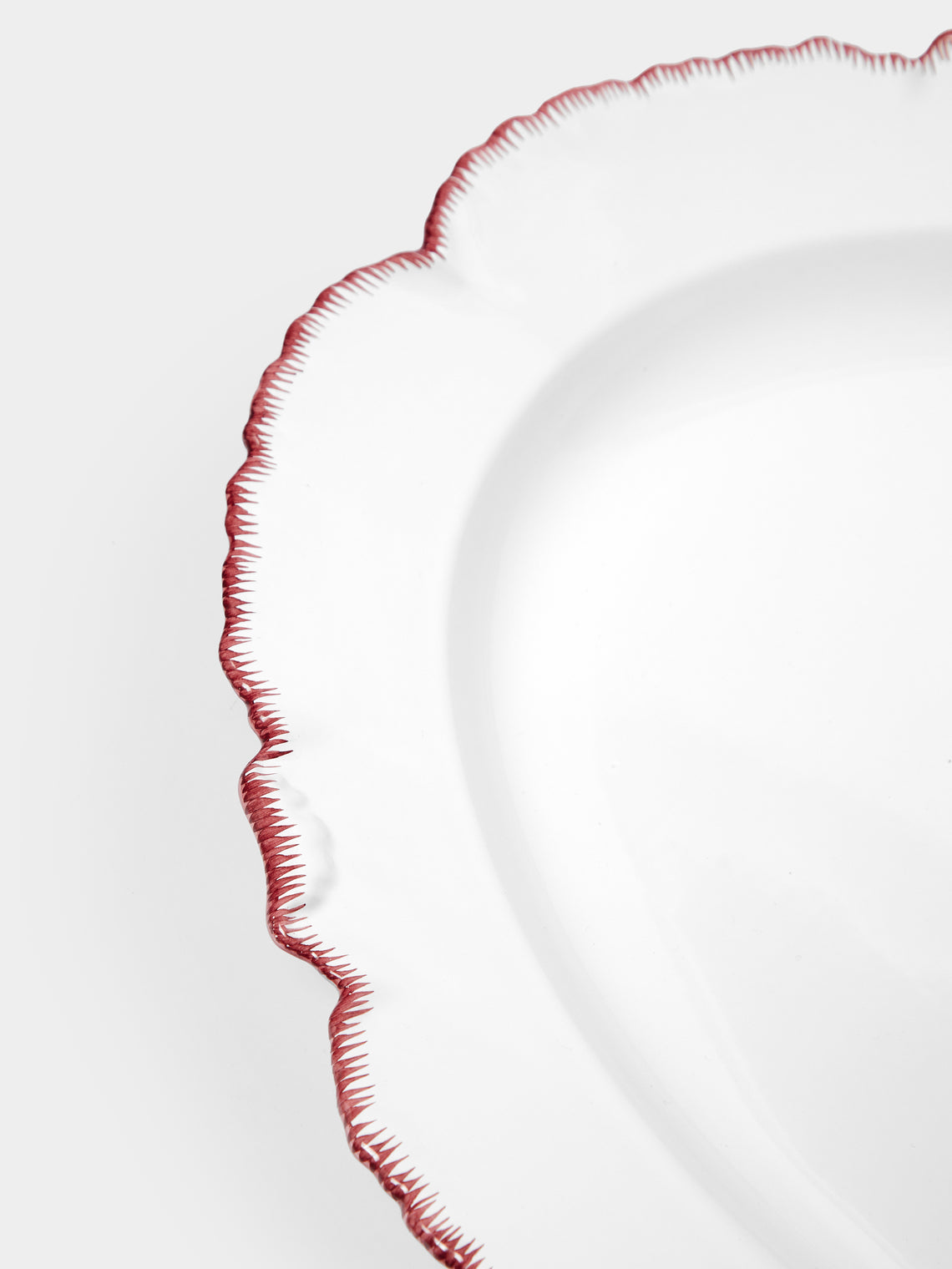 Atelier Soleil - Combed Edge Hand-Painted Ceramic Oval Platter -  - ABASK