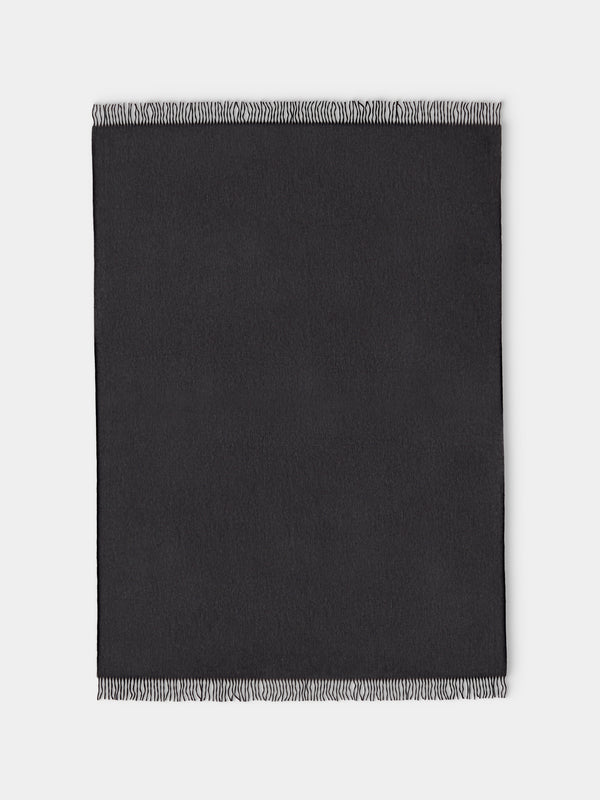 Begg x Co - Arran Cashmere Reversible Blanket (72in/1.8m) - Gray - ABASK - 