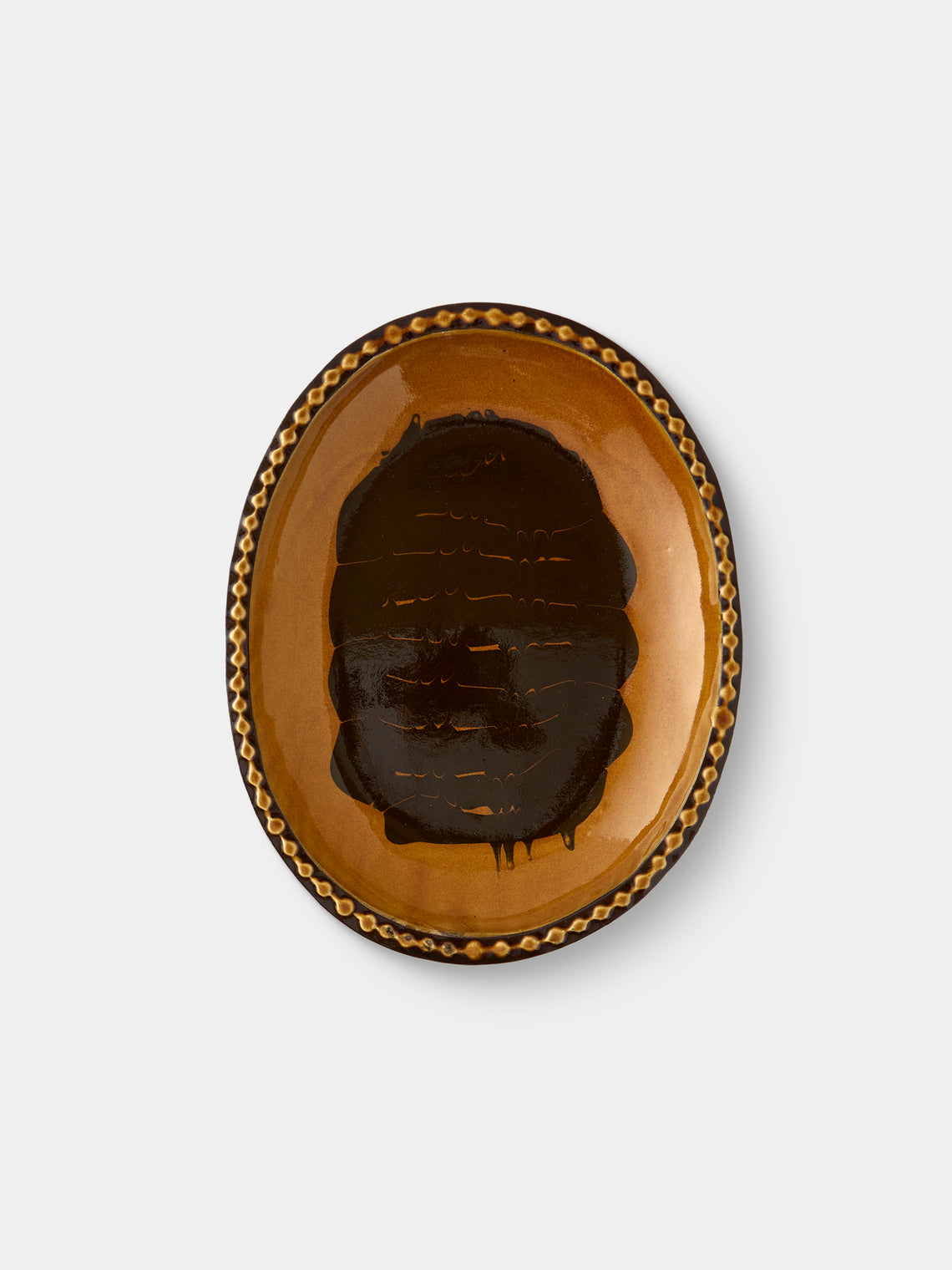 Aono Pottery - Slipware Oval Dish - Brown - ABASK - 