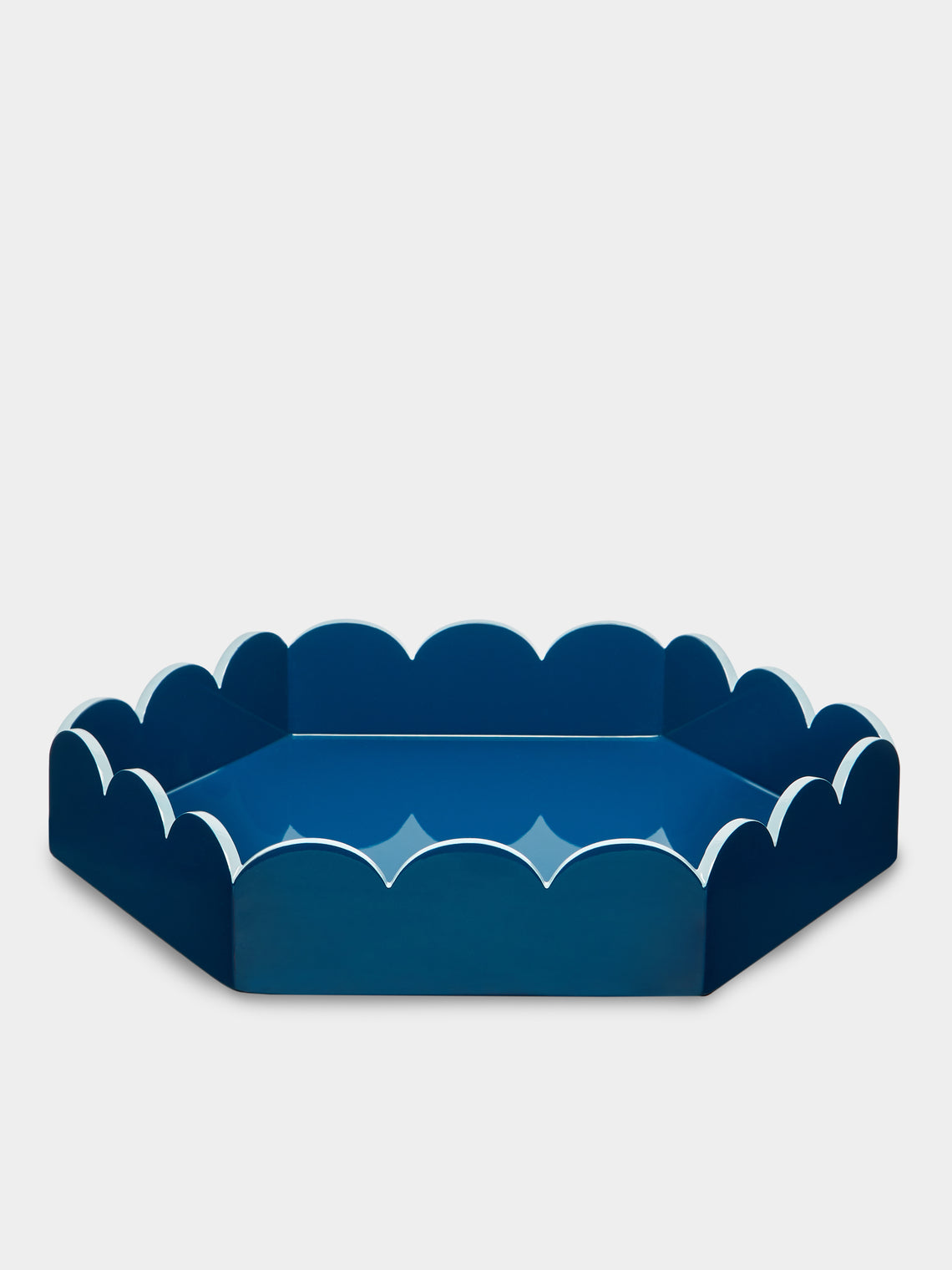 Scarlett And Sallis - Lacquered Wood Large Scalloped Tray -  - ABASK