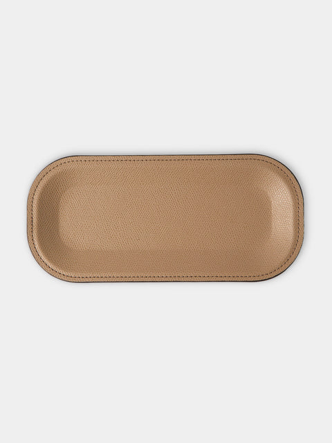 Pinetti - Victor Leather Trinket Tray (9.5in/24cm) - Taupe - ABASK - 