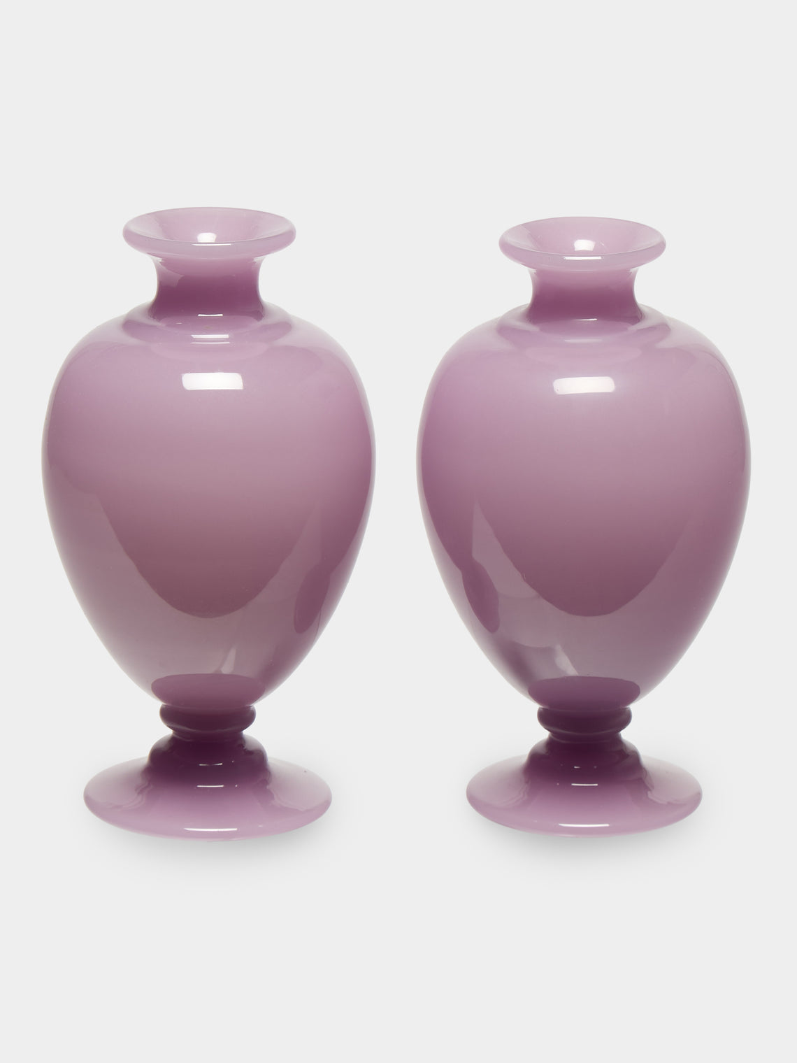 Antique and Vintage - 1900s Baccarat Crystal Vases – 7in/17.5cm (Set of 2) - Purple - ABASK - 