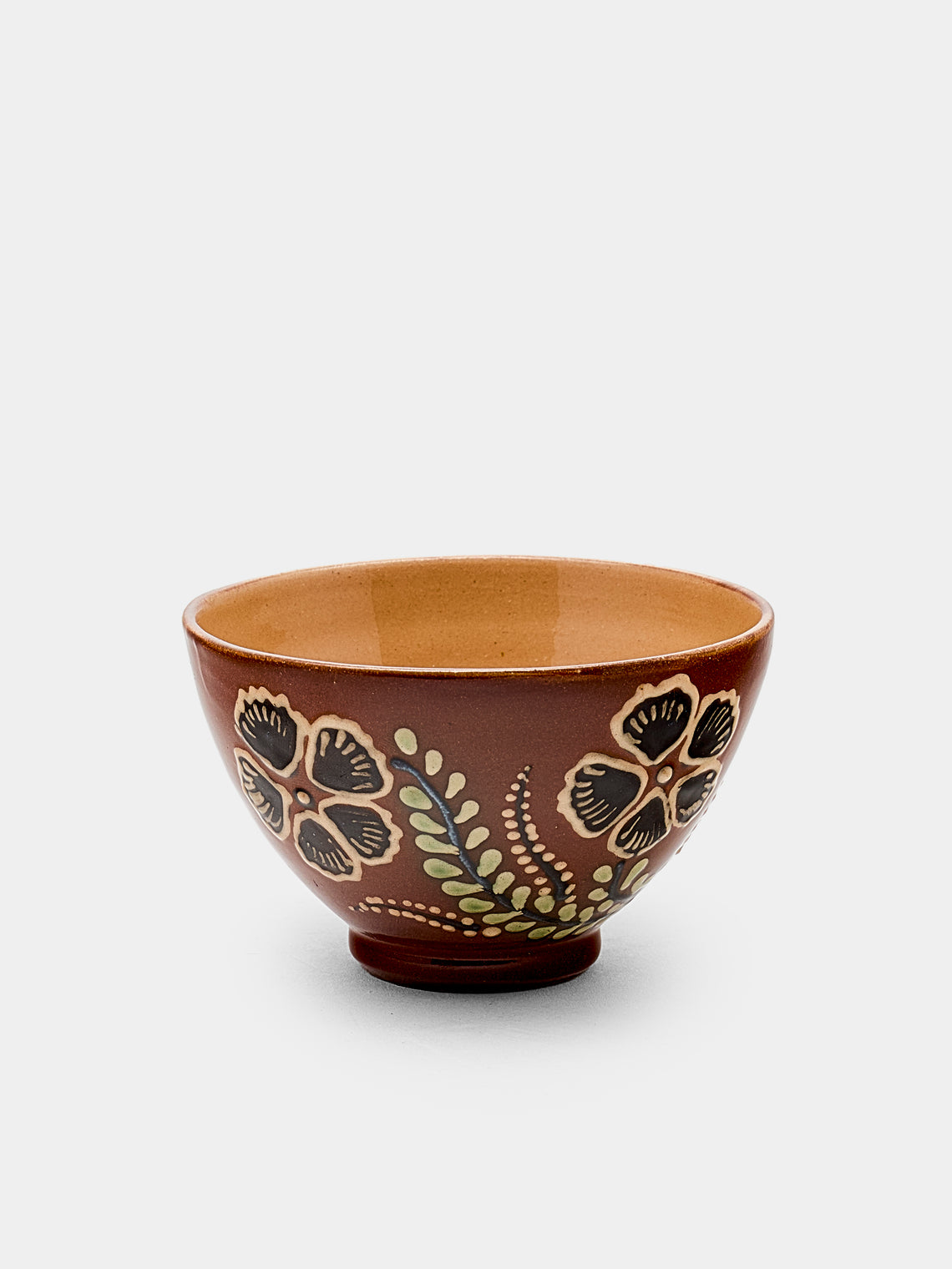 Poterie d’Évires - Flowers Hand-Painted Ceramic Petit Bowls (Set of 6) - Light brown - ABASK