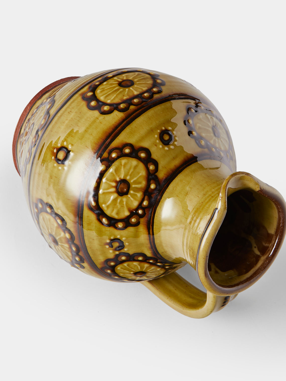 Fitch & McAndrew - Trail Flower Heads Slipware Jug - Green - ABASK