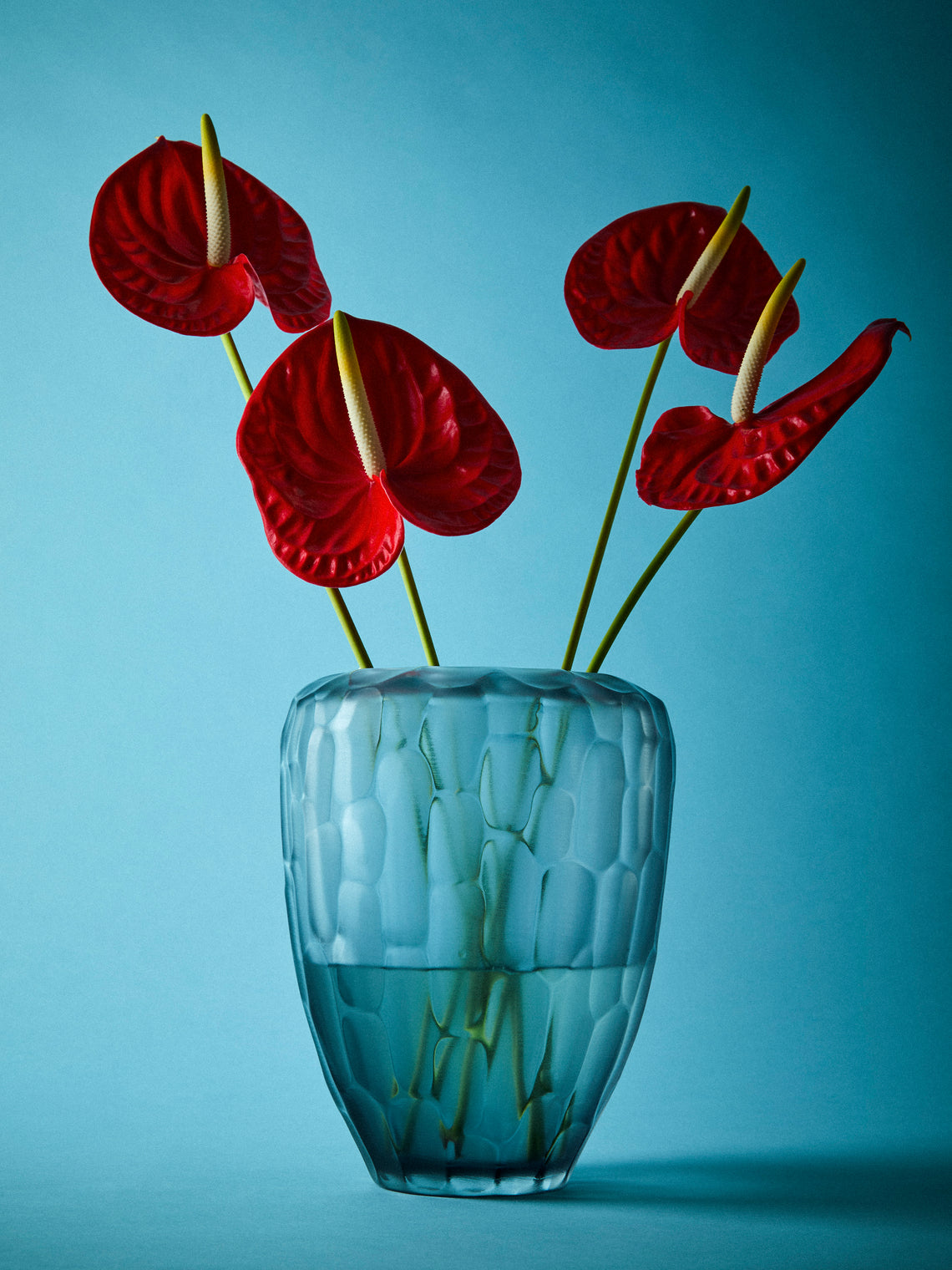Micheluzzi Glass - Goccia Acciaio Bamboo Hand-Blown Murano Glass Vase (9.5in/24cm) - Gray - ABASK