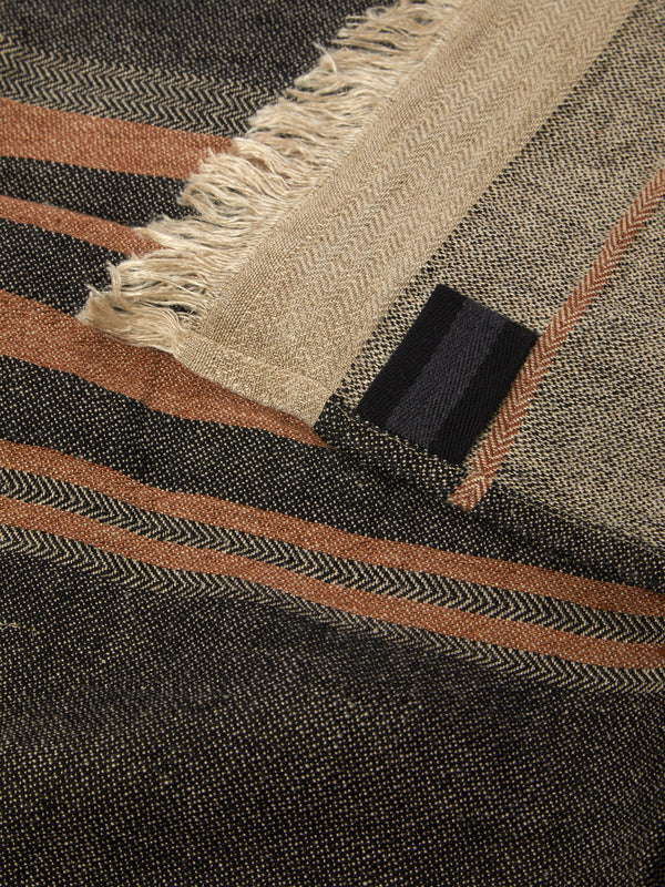 Libeco - Black Stripe Belgian Linen Guest Towels (Set of 6) -  - ABASK