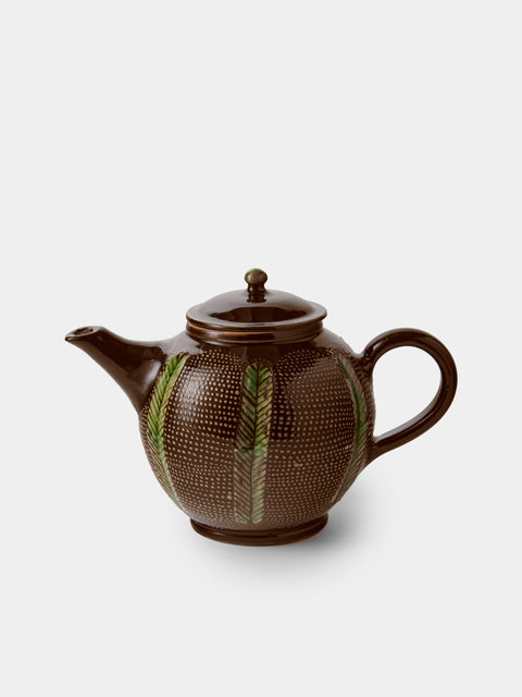 Poterie d’Évires - Stripes and Dots Hand-Painted Ceramic Small Teapot - Dark Brown - ABASK - 