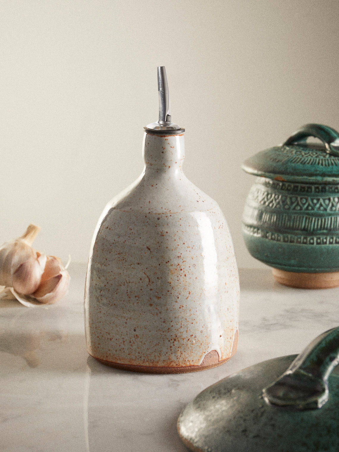 Matthew Foster - Ceramic Oil Pourer - White - ABASK