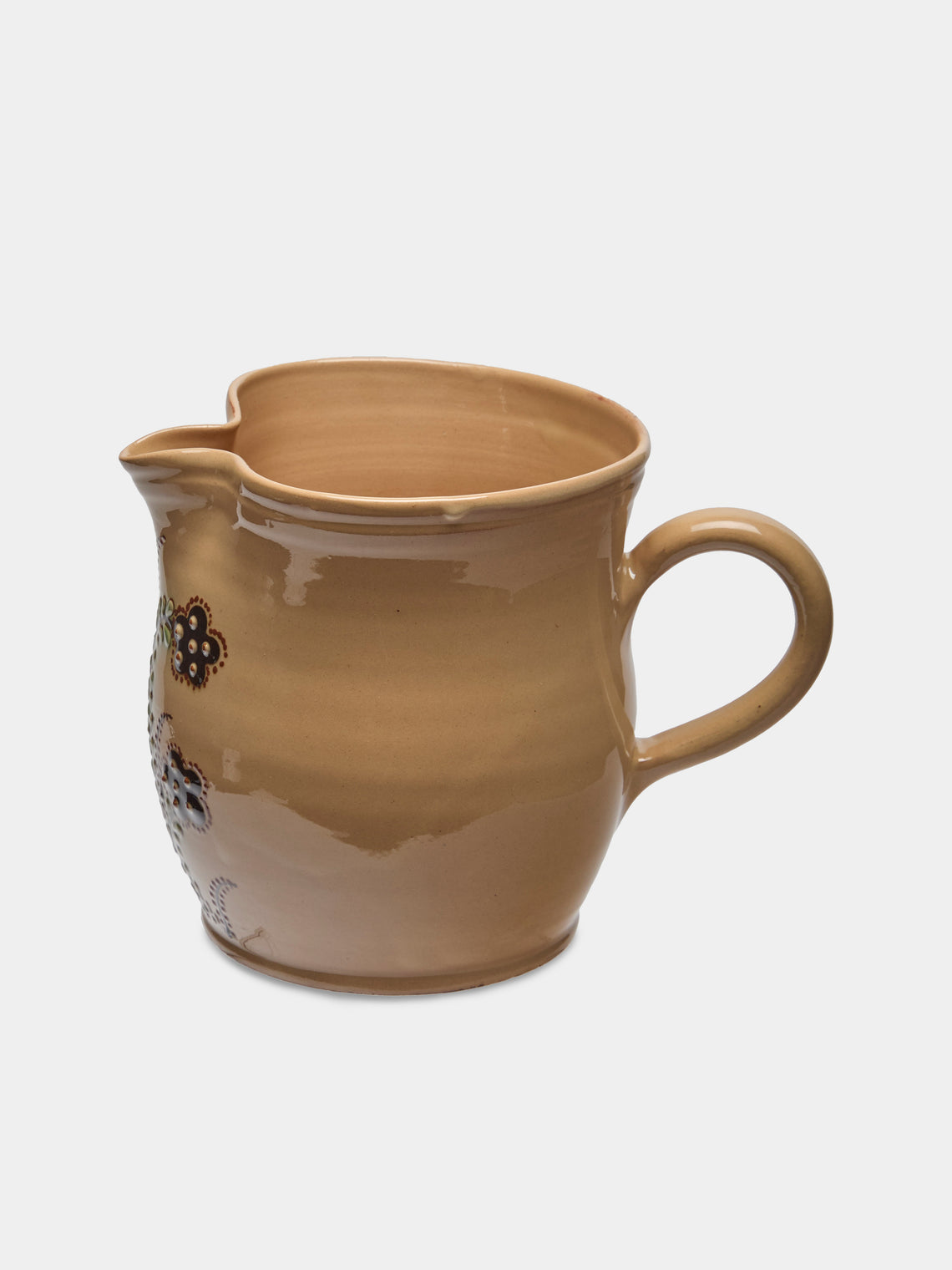 Poterie d’Évires - Flowers Hand-Painted Ceramic Jug (34oz/1L) - Cream - ABASK