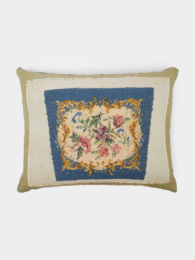 By Walid - 1950s Floral Needlepoint Cushion -  - ABASK - 
