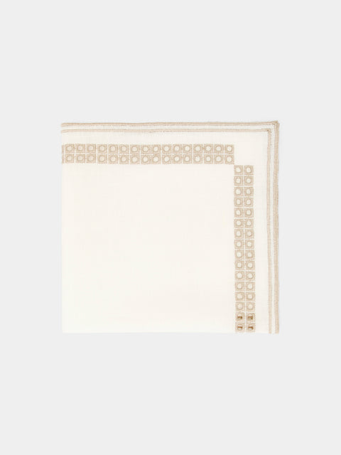 Borgo delle Tovaglie - Eva Embroidered Linen Napkins (Set of 4) - White - ABASK - 
