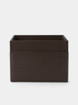 Riviere - Emy Woven Leather Magazine Holder - Brown - ABASK - 
