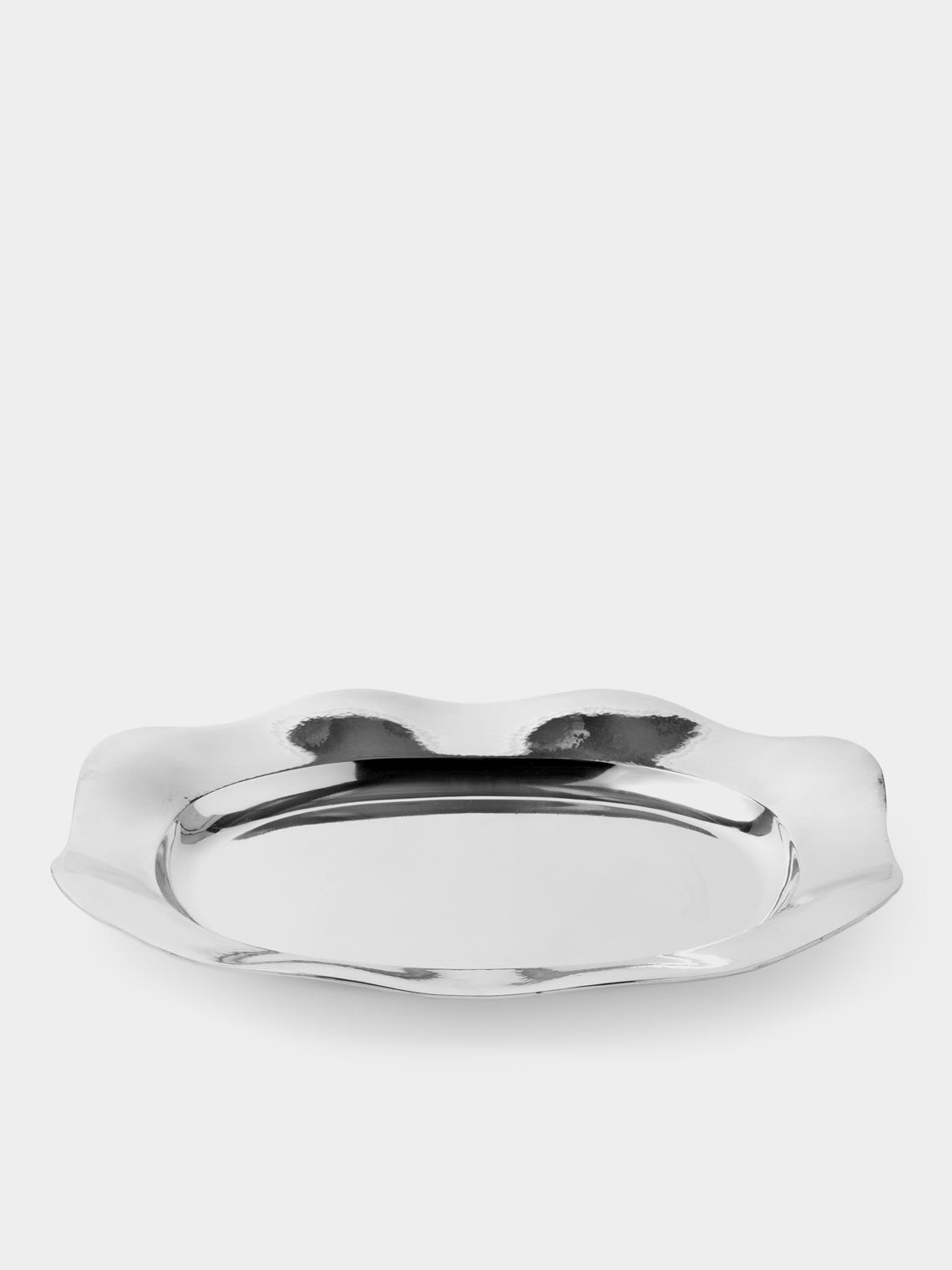 Antique and Vintage - 1930s Italian Solid Silver Scalloped Platter - Silver - ABASK - 