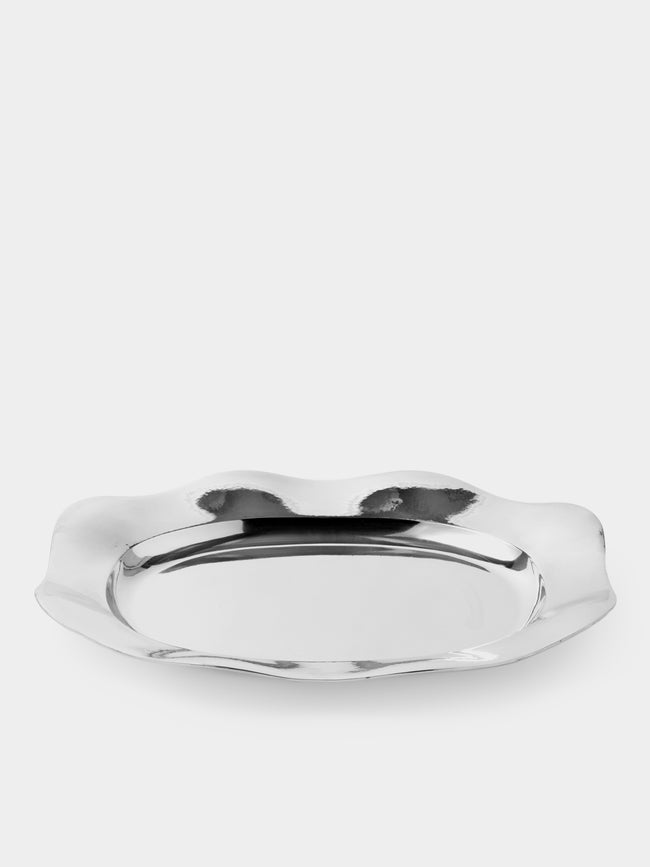 Antique and Vintage - 1930s Italian Solid Silver Scalloped Platter - Silver - ABASK - 