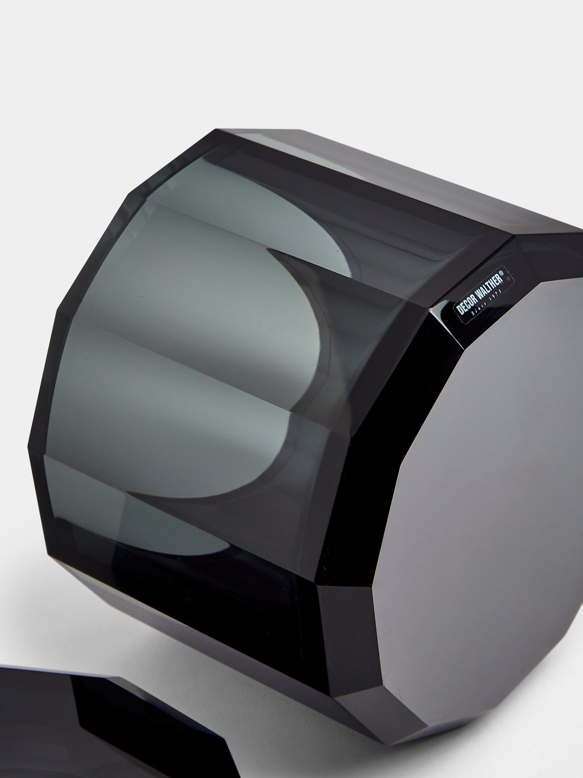 Decor Walther - Cut Crystal Tissue Box - Black - ABASK