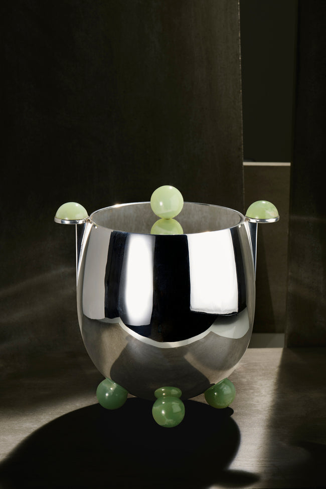 Wiener Silber Manufactur - Sterling Silver and Jade Ice Bucket - Silver - ABASK