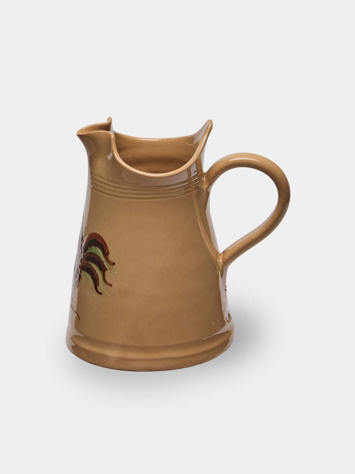 Poterie d’Évires - Chickens Hand-Painted Ceramic Petite Milk Jug - Cream - ABASK