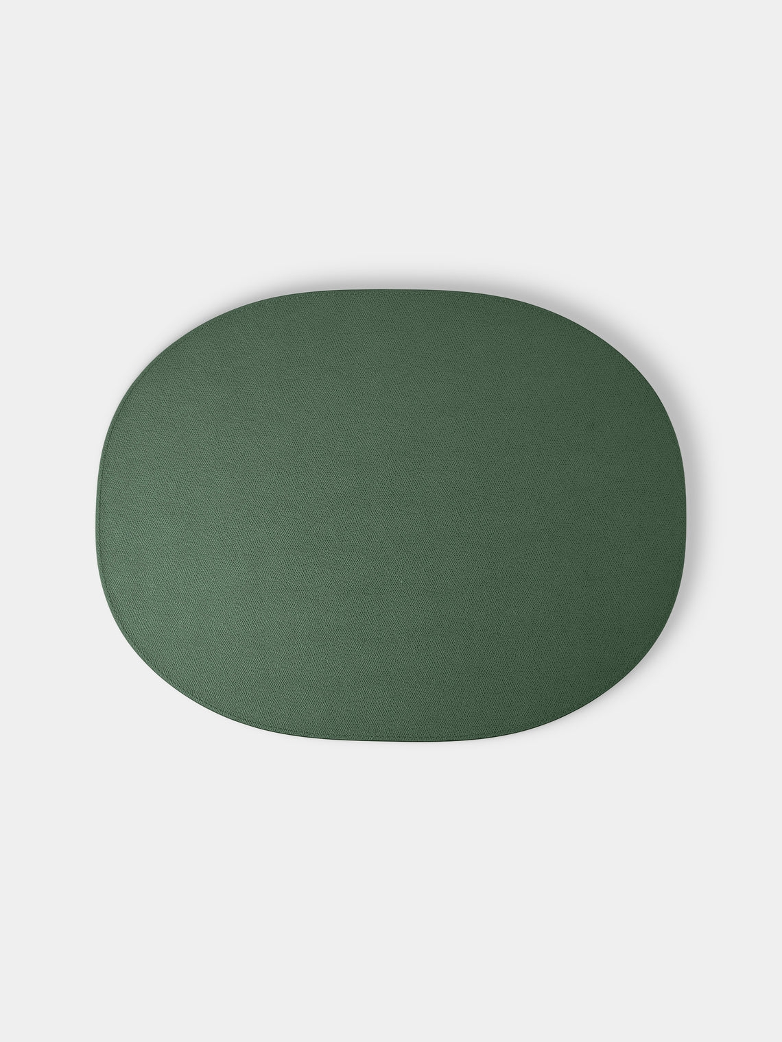 Giobagnara - David Leather Oval Reversible Placemats with Holder (Set of 6) - Green - ABASK