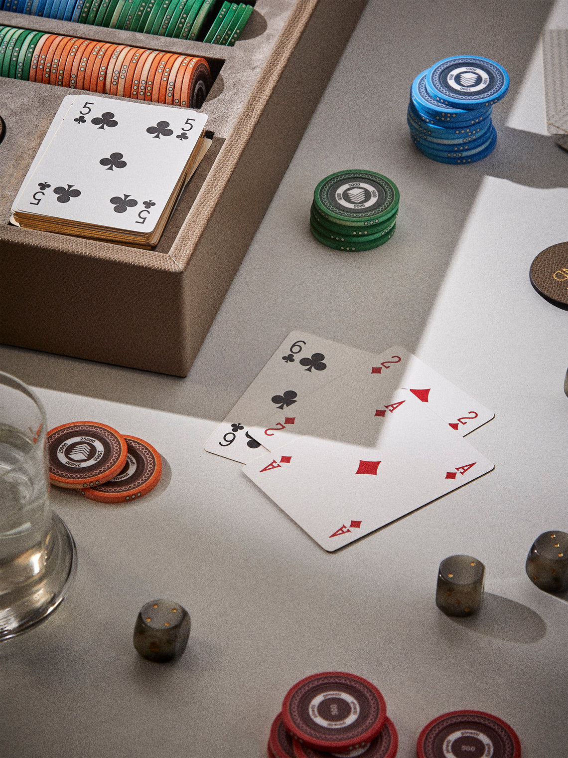 Pinetti - Leather Poker Set - Brown - ABASK